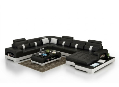 Leader U Shaped Living Landscape Couch Big XXL Sofa with USB Upholstery Corner Set Corner