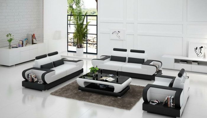 Leather sofa couch living area 3+2+1 seater set design modern sofa with USB