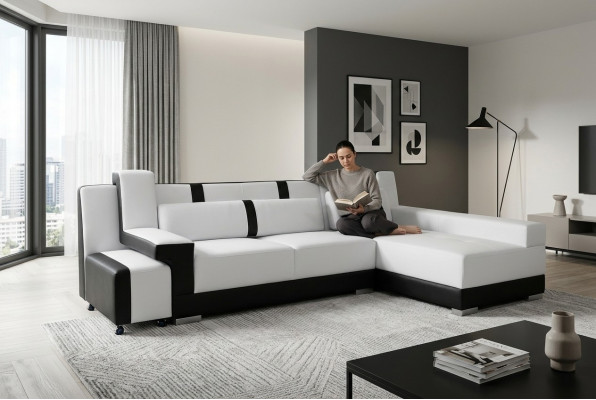 Corner sofa + USB couch upholstery corner seat set living landscape LED L shape A1118C