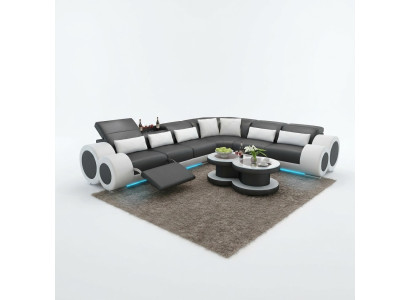 Leather sofa couch living landscape corner sofa corner suite design modern sofa USB relax