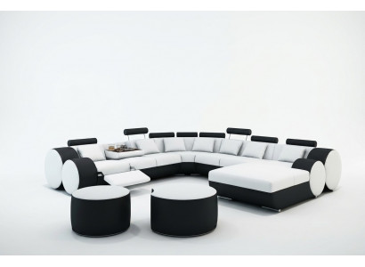 Designer leather sofa + USB large living room sofa couch upholstered suite corner sofa
