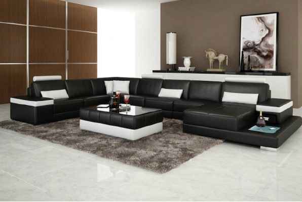 Living landscape couch upholstery corner suite designer leather sofa big sofa with USB