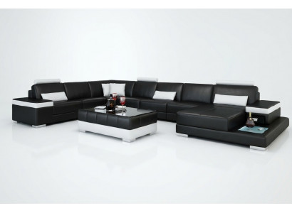 Living landscape couch upholstery corner suite designer leather sofa big sofa with USB