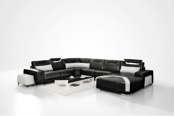 Sectional sofa with USB, upholstered living area couch sofa U-shape seating corner