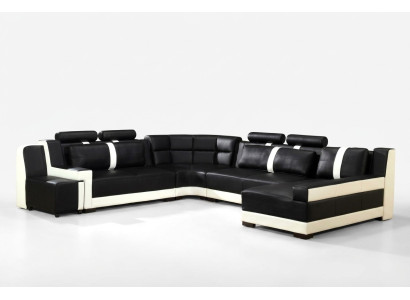 Sectional living landscape + USB upholstered corner suite design couch modern leather sofa