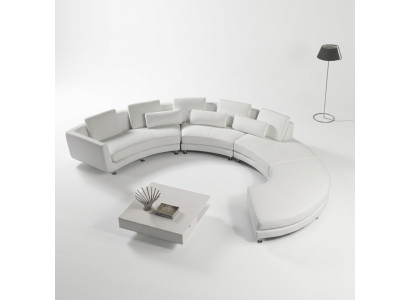 Corner Sofa Modern Round Couch Round Corner Upholstered Sofa Seat Set Leather Couch + USB