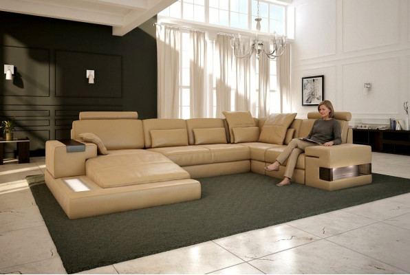 U-shaped sofa living landscape U-shaped corner sofa couch set Upholstered corner sofa with USB