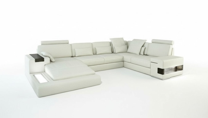Design leather sofa couch upholstery living landscape XXL big corner sofa with USB