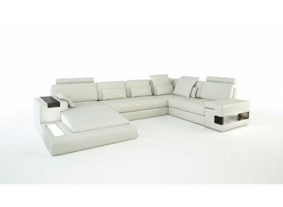 Design leather sofa couch upholstery living landscape XXL big corner sofa with USB