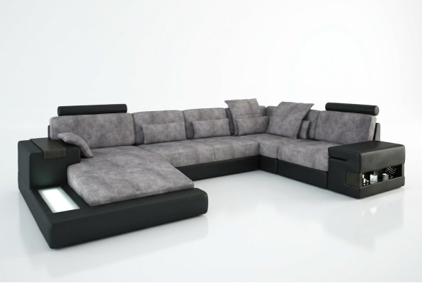 Design leather sofa couch upholstery suite living landscape sofas couches with USB