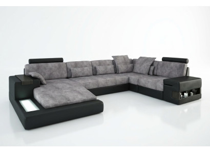Design leather sofa couch upholstery suite living landscape sofas couches with USB