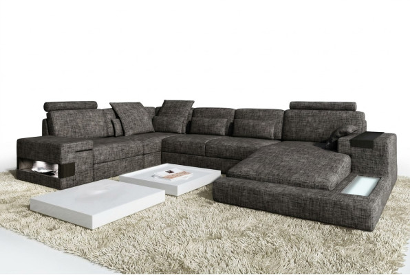 Corner sofa leather sofa sofa USB upholstery ensemble shape XXL big sofas living landscape