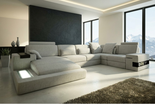 Design sofa corner sofa + USB couch set upholstery seating corner sofas living landscape