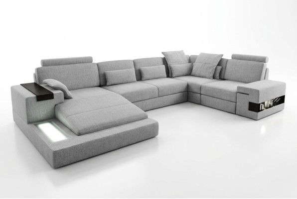 Design sofa corner sofa + USB couch set upholstery seating corner sofas living landscape