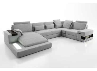 Design sofa corner sofa + USB couch set upholstery seating corner sofas living landscape