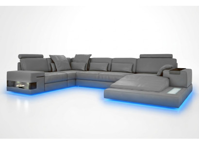 Large sofa living landscape leather sofa with USB design sofa couch upholstered corner sofa