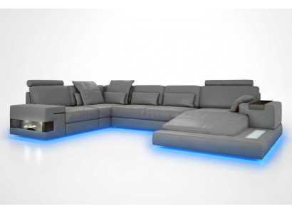 Large sofa living landscape leather sofa with USB design sofa couch upholstered corner sofa