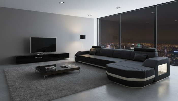 Relax in style with the new L-shaped corner sofa featuring premium leather upholstery.