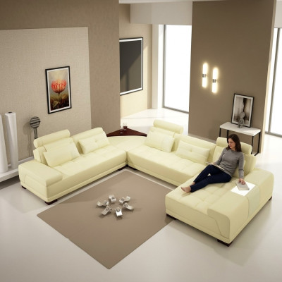 Living landscape couch upholstery corner suite designer leather sofa big sofa new + USB