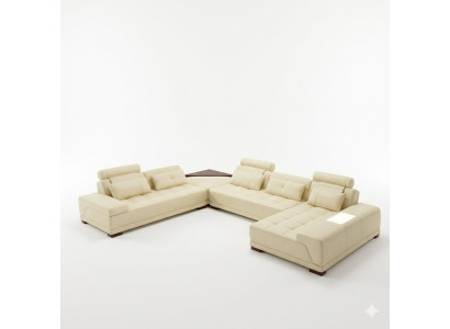 Living landscape couch upholstery corner suite designer leather sofa big sofa new + USB