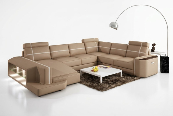 Our U-shaped modern leather sofa in exquisite designer style