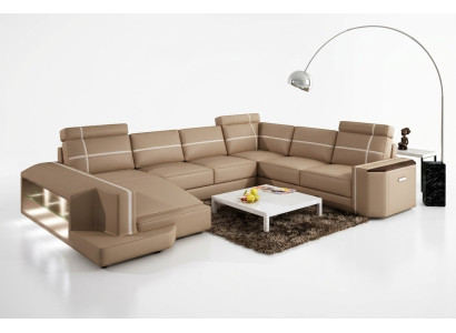 Our U-shaped modern leather sofa in exquisite designer style