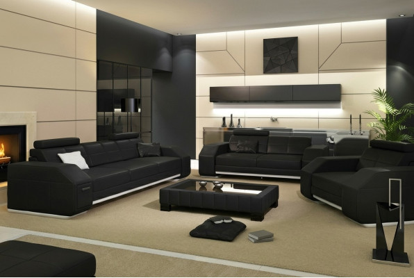 Leather sofa with USB sofa set 3+2+1 leather couch upholstery seat designer set