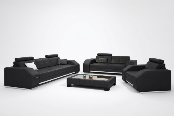 Leather sofa with USB sofa set 3+2+1 leather couch upholstery seat designer set