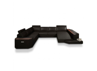 Elegant U-shaped upholstered sofa, modern design for stylish living spaces.