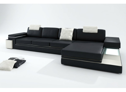 Leather sofa with USB living landscape XXL corner sofa big sofa design couch designer sofa