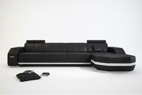 Sectional sofa USB + LED sofa living landscape U-shape upholstered couch leather sofa fabric leather