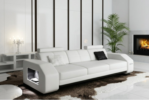 Sofa set with USB Sofa Couch Upholstery Seat Set 3+2+1 Living area Leather