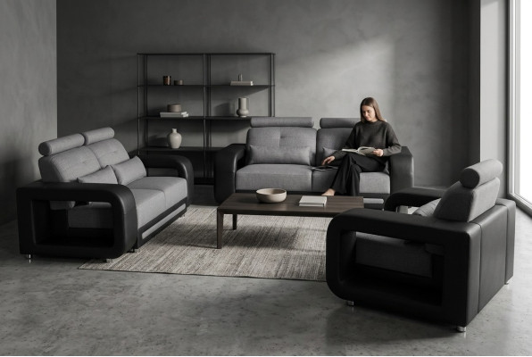 Sofa with USB upholstery couch design seating complete set leather fabric new
