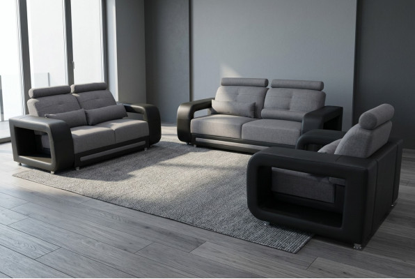 Sofa with USB upholstery couch design seating complete set leather fabric new
