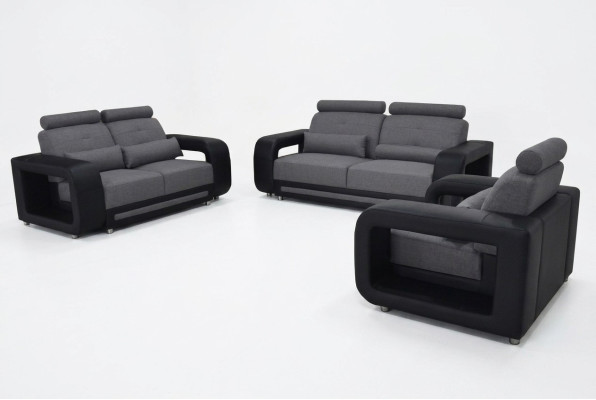 Sofa with USB upholstery couch design seating complete set leather fabric new