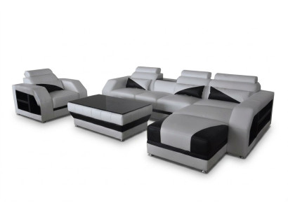 Leather corner sofa with USB furnishings sofas couches upholstery living landscape armchair corner