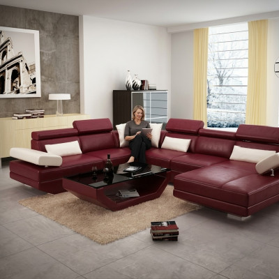Corner sofa with USB couch living area leather couches upholstered corner seating set