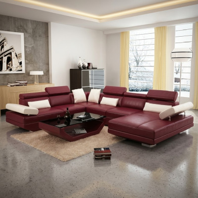 Corner sofa with USB couch living area leather couches upholstered corner seating set