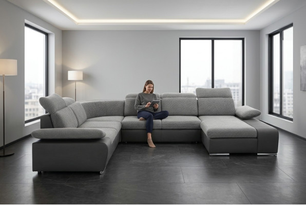Corner sofa U-shape corner couch sofa couches upholstery sleep function couch