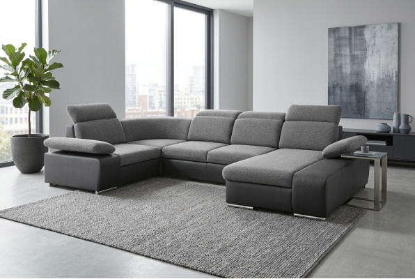 Corner sofa U-shape sofa living landscape suite upholstery bed function design