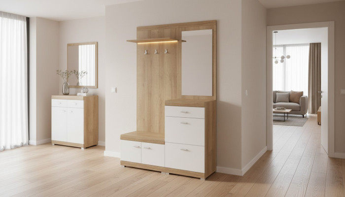 Wardrobe Wardrobe Set Hallway Foyer Set Storage Cabinet Door New