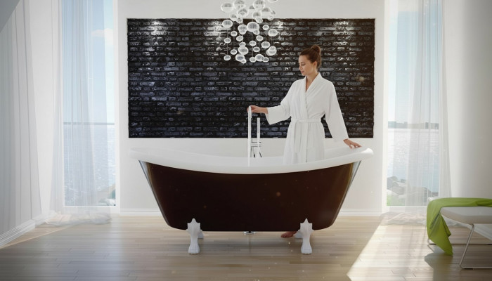 Exclusive freestanding bathtub acrylic tub bath 190x77