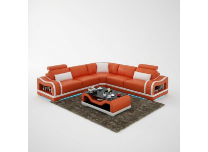 Leather sofa couch living landscape corner sofa corner set design modern sofa with USB