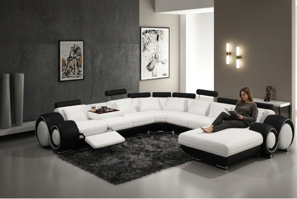 Leather Sofa With USB Couch XXL Living Landscape Leather Couch Big Sofas Corner Sofa