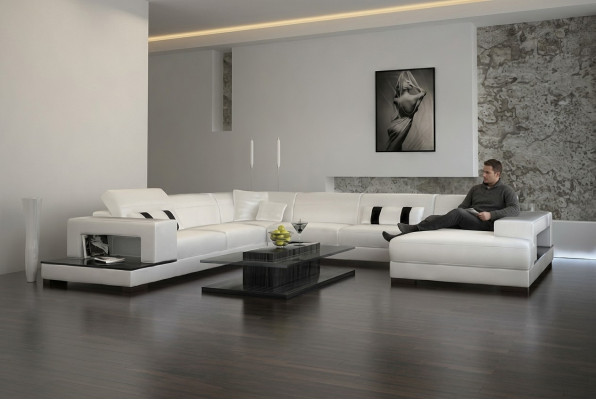 Living room couch upholstery corner set designer leather sofa big sofa with USB