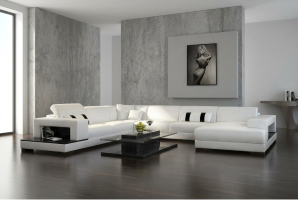 Living room couch upholstery corner set designer leather sofa big sofa with USB