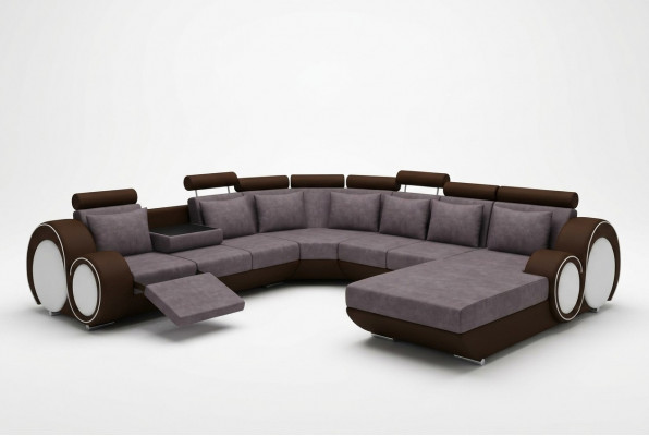 Textile Sofa With USB XXL Living Landscape Fabric Couch Big Sofa Upholstery Corner Sofa New