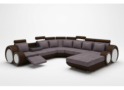 Textile Sofa With USB XXL Living Landscape Fabric Couch Big Sofa Upholstery Corner Sofa New