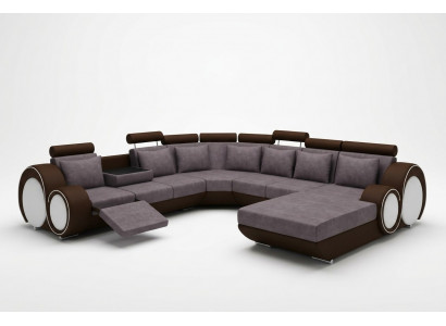 Textile Sofa With USB XXL Living Landscape Fabric Couch Big Sofa Upholstery Corner Sofa New