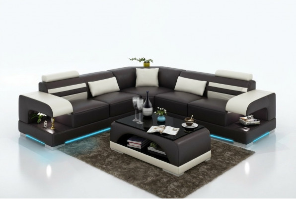 Leather Soft Couch Living Landscape Corner Sofa Corner Suite Design Modern Sofa USB